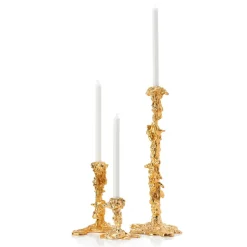 Portavelas Drip L 25 cm, Dorado