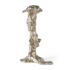 Portavelas Drip L 25 cm, Plateado