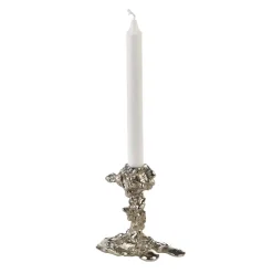 Portavelas Drip L 25 cm, Plateado