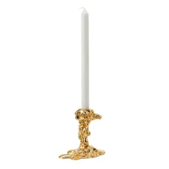 Portavelas Drip S 14 cm, Dorado