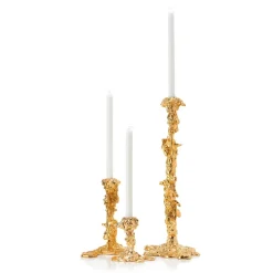 Portavelas Drip XXL 50 cm, Dorado