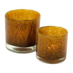 Portavelas Etna Ø8 cm, Marrón claro