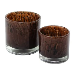 Portavelas Fuji Ø8 cm, Marrón oscuro