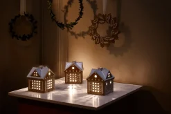 Portavelas Gingerbread casa, Christmas barn 11,5 cm