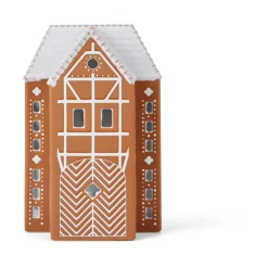 Portavelas Gingerbread grande 17 cm, Marrón