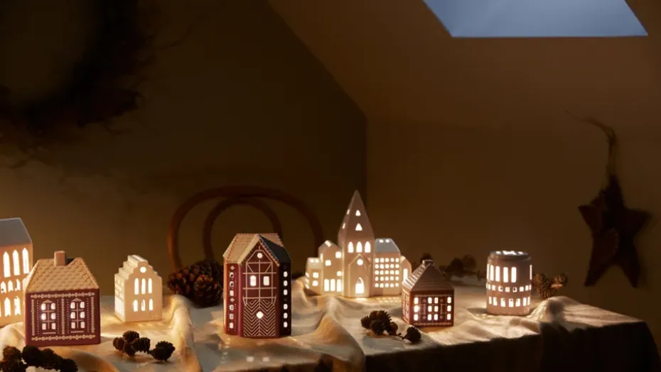 Portavelas Gingerbread grande 17 cm, Marrón