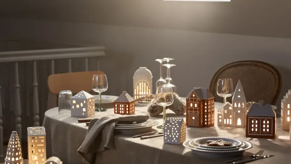 Portavelas Gingerbread grande 17 cm, Marrón