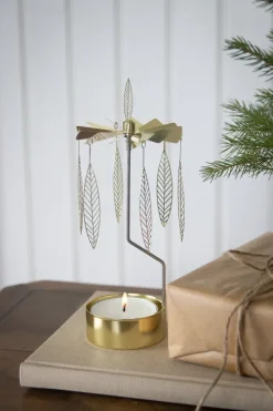 Portavelas giratorio Stig L Salix medium, Dorado