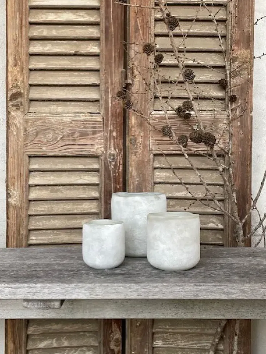 Portavelas Halde 10 cm, blanco