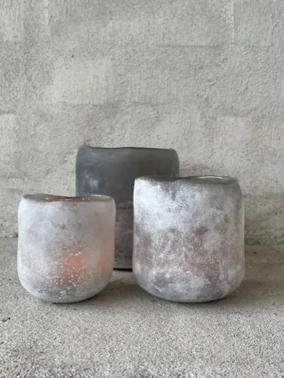 Portavelas Halde 12 cm, gris