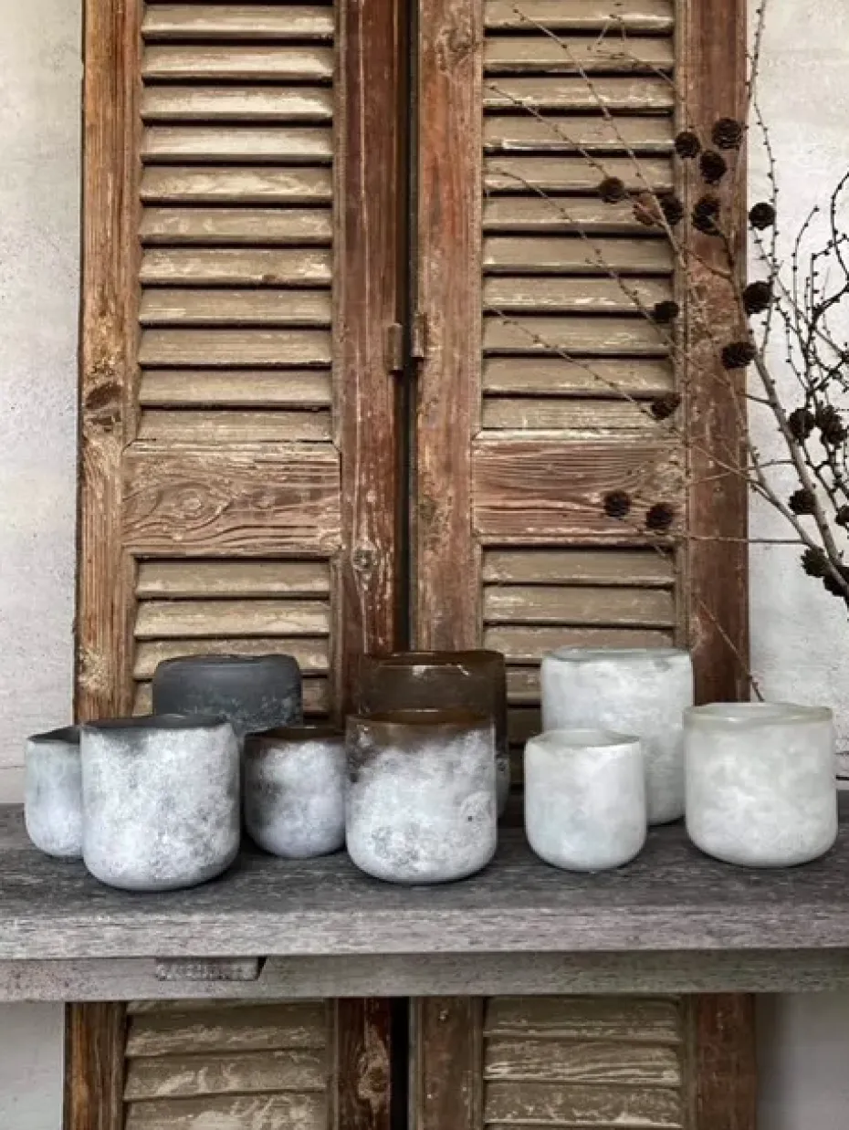 Portavelas Halde 12 cm, gris