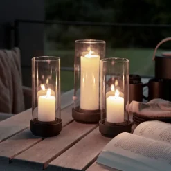 Portavelas Hurricane negro, grande