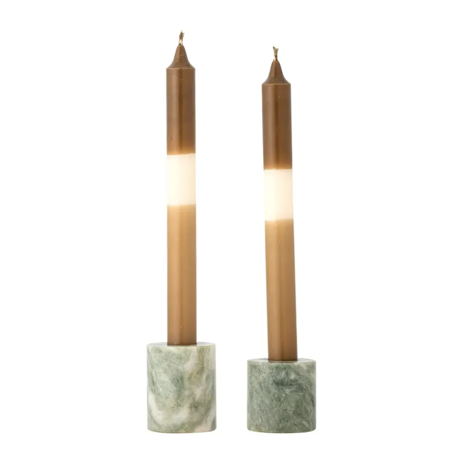 Portavelas Kokoro 2 piezas, Mármol verde