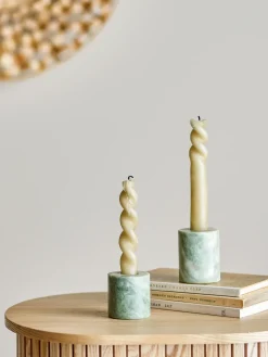 Portavelas Kokoro 2 piezas, Mármol verde