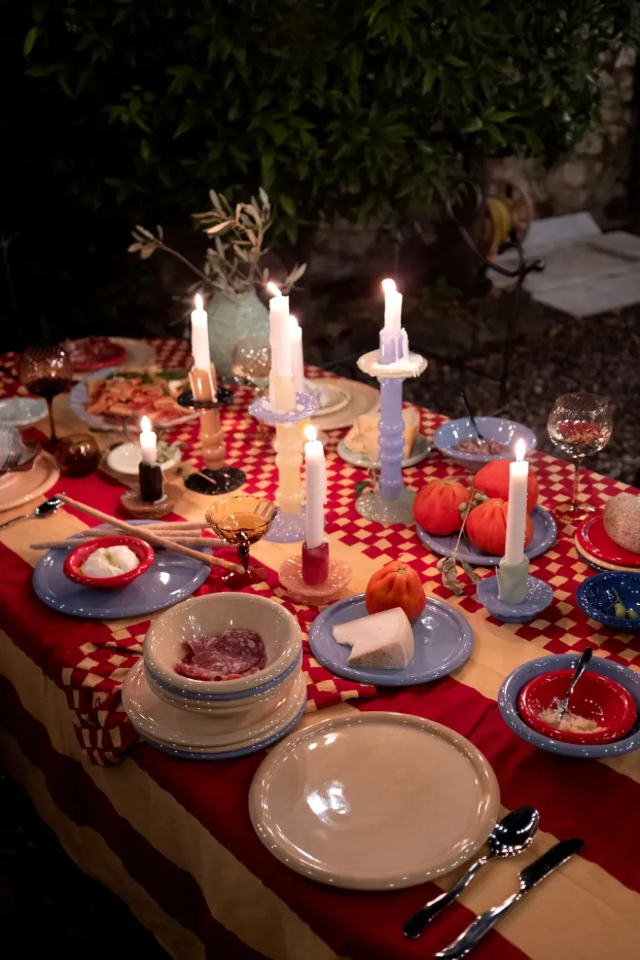 Portavelas Lara XS 9 cm, Burdeos-rosa