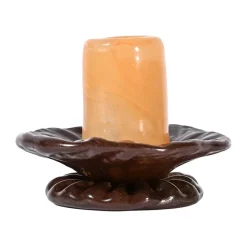 Portavelas Lara XS 9 cm, Naranja-marrón