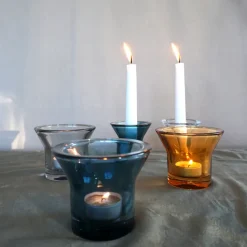 Portavelas Lumi 8 cm, Azul petróleo