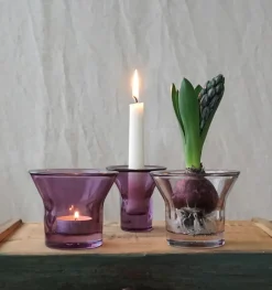 Portavelas Lumi 8 cm, Púrpura