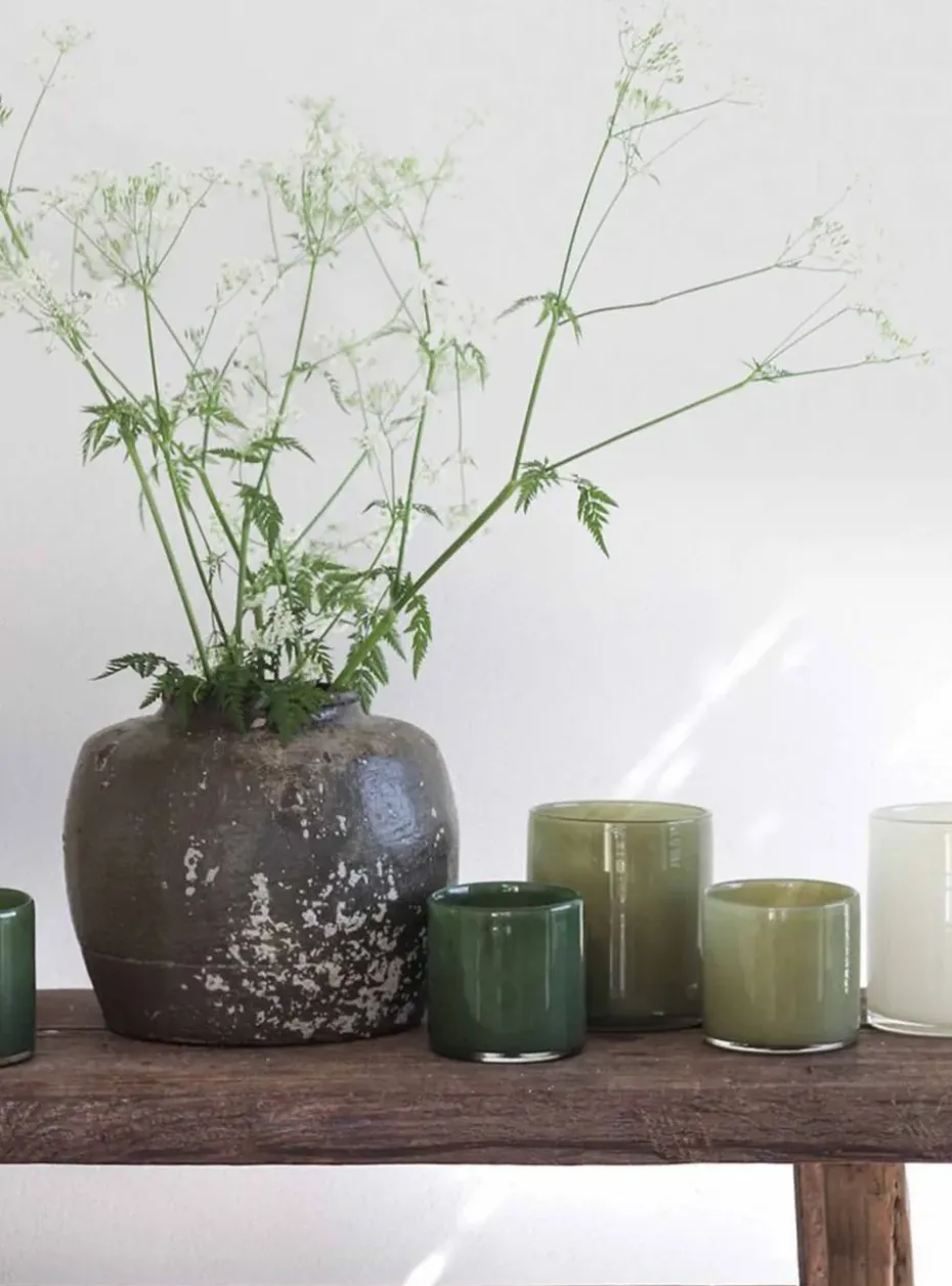 Portavelas Lyric M, verde oliva