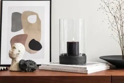 Portavelas Manufacture Rock Home Hurricane L, Negro