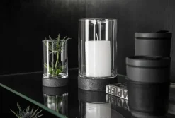 Portavelas Manufacture Rock Home Hurricane L, Negro