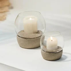 Portavelas Perlemor Home Hurricane Ø16 cm, Beige