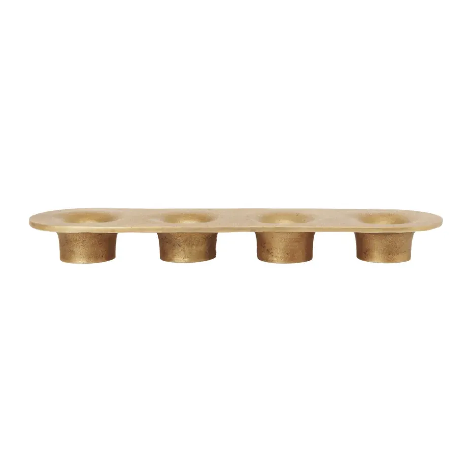 Portavelas Soothe 4, 8x29 cm, Brass Finish