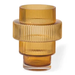 Portavelas Steps Ø12 cm, Ocre