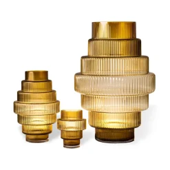 Portavelas Steps Ø12 cm, Ocre