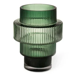 Portavelas Steps Ø12 cm, Verde oscuro