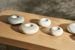 Portavelas Stone Ø9 cm, Beige