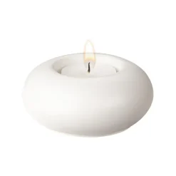 Portavelas Stone Ø9 cm, blanco
