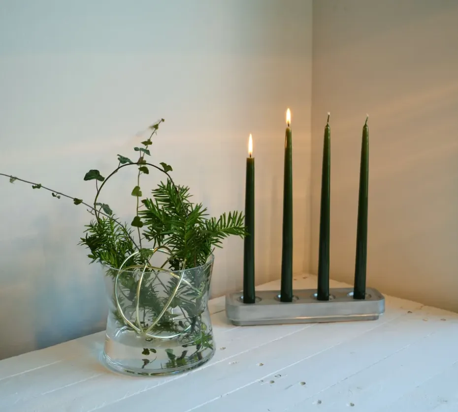 Portavelas Stumpastaken alargado pulido, 8,5x29,5 cm