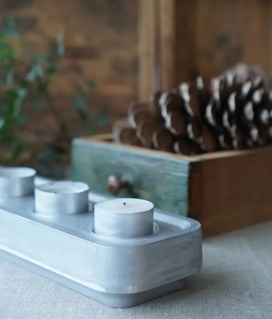 Portavelas Stumpastaken alargado pulido, 8,5x29,5 cm