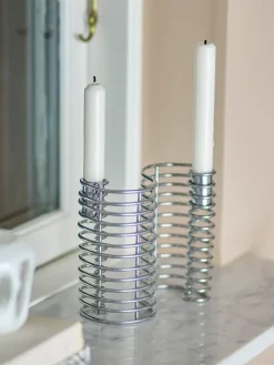 Portavelas Wavela 15,5x14,5 cm, Plata