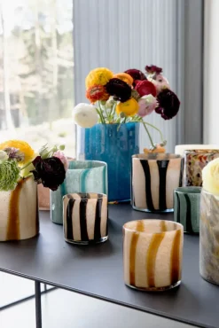 Portavelas-Jarrón Calore M Ø15 cm, Black-beige