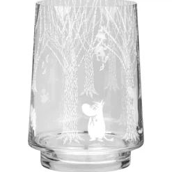 Portavelas/Jarrón In the Woods 20 cm, transparente-blanco