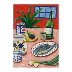 Póster Composition with Fish, 70x100 cm