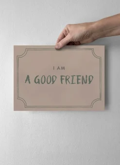 Póster Good friend diploma 21x30 cm, Dusty rose