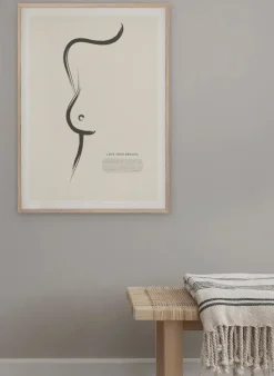 Póster Love your breasts, 50x70 cm