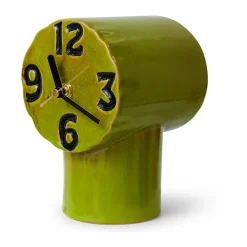 Reloj de cerámica retro 18 cm, Olive