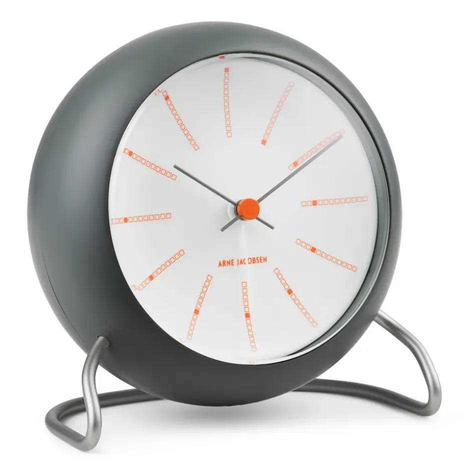 Reloj de mesa AJ Bankers Ø11 cm, gris oscuro