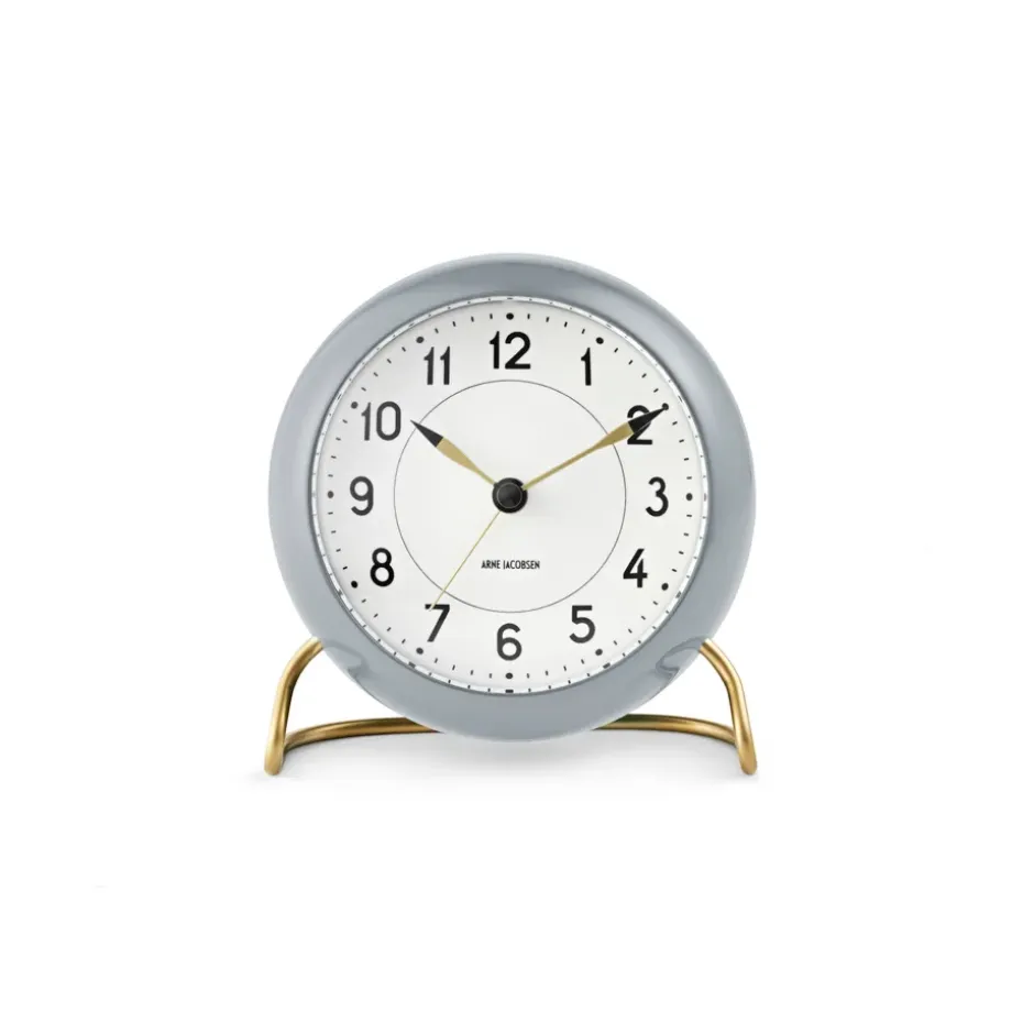 Reloj de mesa AJ Station 12 cm, gris-blanco