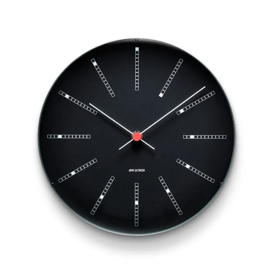 Reloj de pared AJ Bankers negro, Ø 29 cm