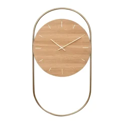Reloj de pared A-Wall 41x76 cm, Oak-brass