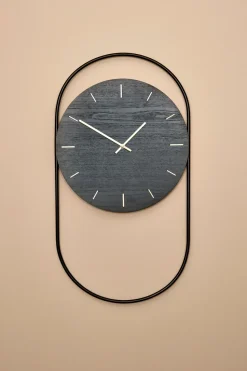 Reloj de pared A-Wall 41x76 cm, Black-brass