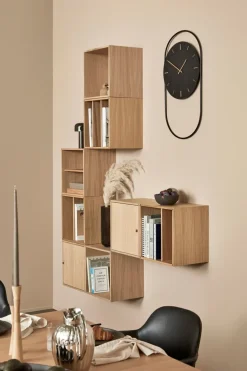 Reloj de pared A-Wall 41x76 cm, Black-brass