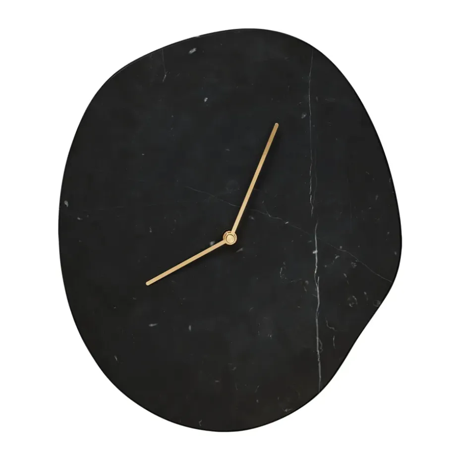 Reloj de pared Melt 28x33 cm, Black marble