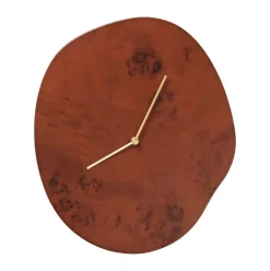 Reloj de pared Melt 28x33 cm, Dark stained burl