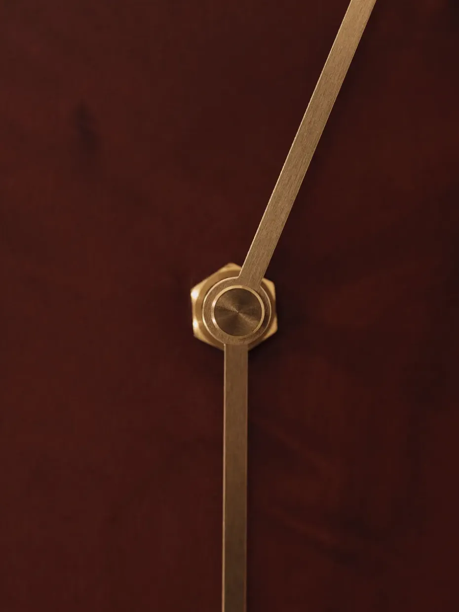 Reloj de pared Melt 28x33 cm, Dark stained burl